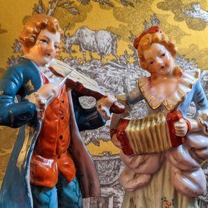 1950s quality porcelain figurines Marie-Antoinette era Japan made  Meissen style